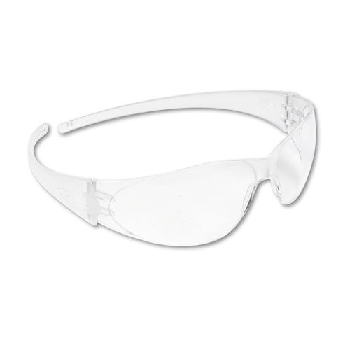Checkmate Wraparound Safety Glasses, Clr Polycarbonate Frame, Coated Clear Lens, 12/box