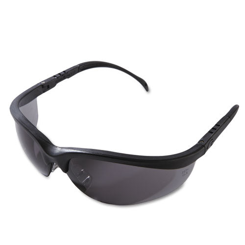 Klondike Safety Glasses, Matte Black Frame, Gray Lens, 12/box