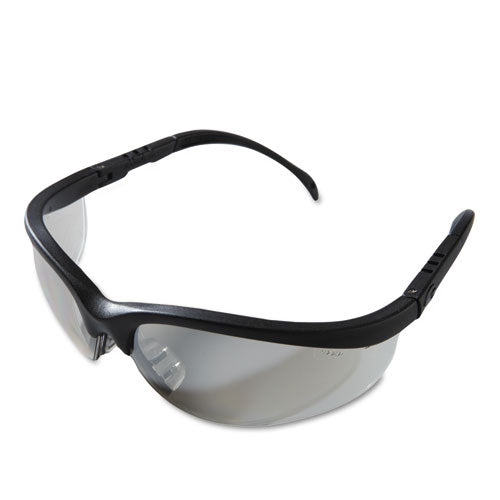 Klondike Safety Glasses, Black Matte Frame, Clear Mirror Lens, 12/box