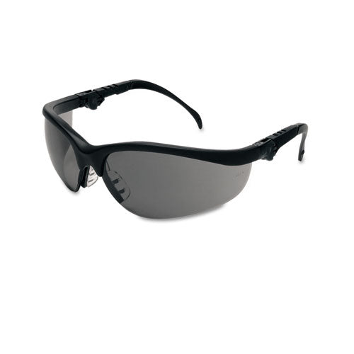 Klondike Plus Safety Glasses, Black Frame, Clear Lens