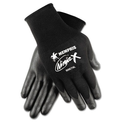 Ninja X Bi-polymer Coated Gloves, X-large, Black, Pair