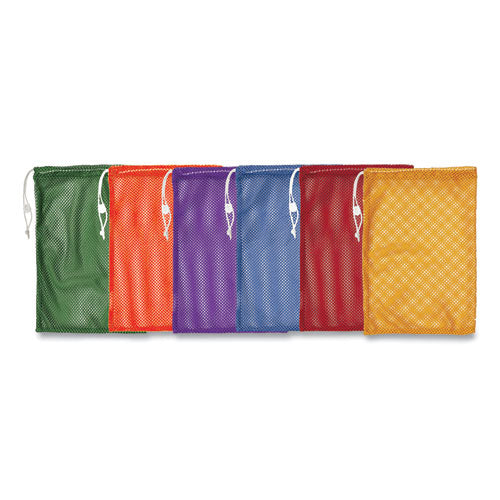 Heavy-duty Mesh Bag, 12" X 18", Gold, Green, Orange, Purple, Royal Blue, Scarlet Red, 6/set