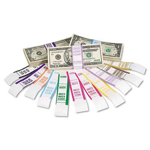 Currency Straps, Brown, $5,000 In $50 Bills, 1000 Bands/pack