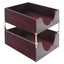 Double-deep Hardwood Stackable Desk Trays, 1 Section, Legal Size Files, 10.13" X 12.63" X 5", Mahogany
