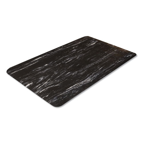 Cushion-step Surface Mat, 36 X 72, Marbleized Rubber, Black