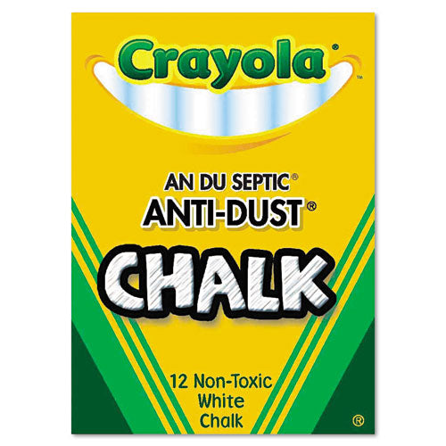 Nontoxic Anti-dust Chalk, 3" X 0.31" Diameter, White, 12 Sticks/box