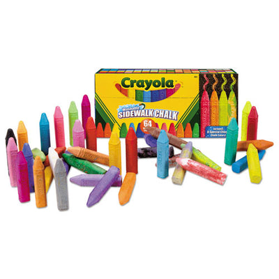 Ultimate Sidewalk Chalk, 4" X 0.5" Diameter, 60 Assorted Colors, 64/set