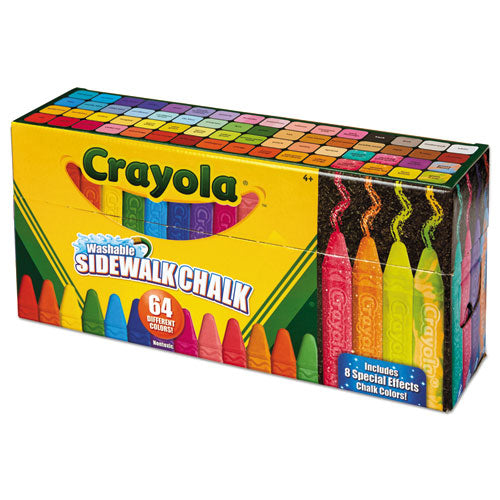 Ultimate Sidewalk Chalk, 4" X 0.5" Diameter, 60 Assorted Colors, 64/set