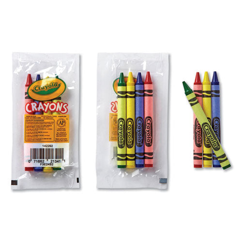 Classic Color Cello Pack Party Favor Crayons, 4 Colors/pack, 360 Packs/carton