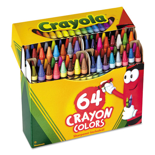 Classic Color Crayons In Flip-top Pack With Sharpener, 64 Colors/pack