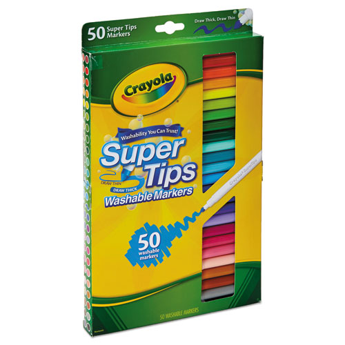 Washable Super Tips Markers, Fine/broad Bullet Tips, Assorted Colors, 50/set