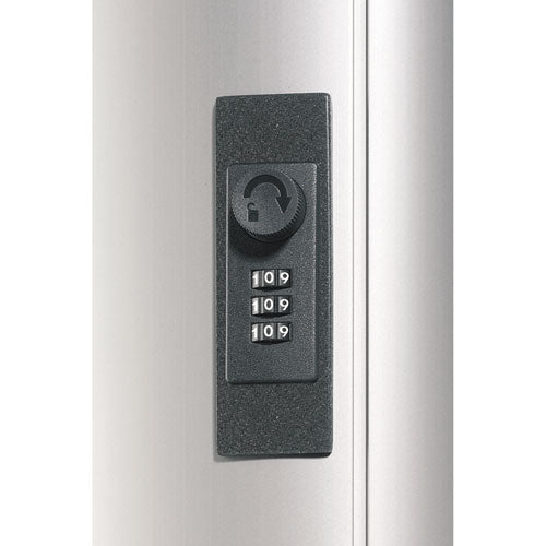 Locking Key Cabinet, 36-key, Brushed Aluminum, Silver, 11.75 X 4.63 X 11