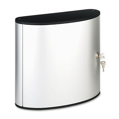 Locking Key Cabinet, 72-key, Brushed Aluminum, Silver, 11.75 X 4.63 X 15.75