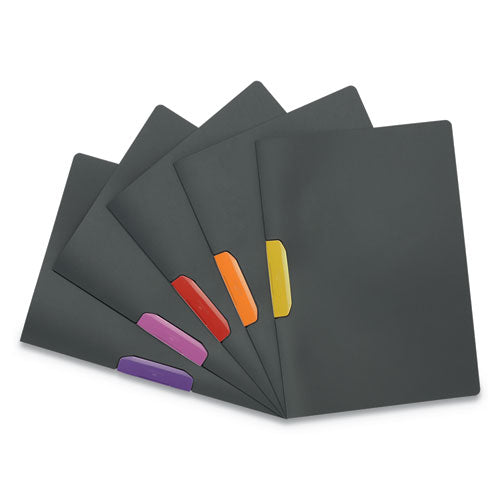 Duraswing Report Cover, Clip Fastener, 8.5 X 11, Graphite/graphite, 5/pack