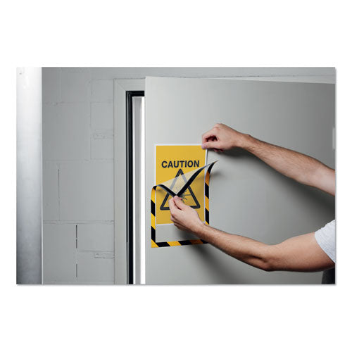 Duraframe Security Magnetic Sign Holder, 8.5 X 11, Yellow/black Frame, 2/pack