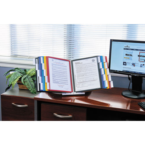 Sherpa Desk Reference System, 10 Panels, 10 X 5.63 X 13.88, Assorted Borders