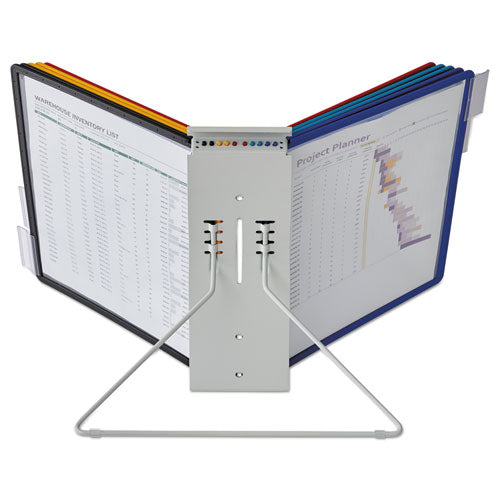 Instaview Expandable Desktop Reference System, 10 Panels, Assorted Borders