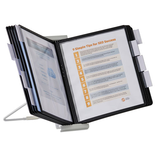 Instaview Expandable Desktop Reference System, 10 Panels, Black Borders