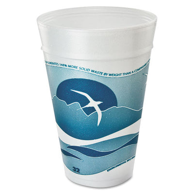 Horizon Hot/cold Foam Drinking Cups, 12 Oz, Green/white, 25/bag, 40 Bags/carton