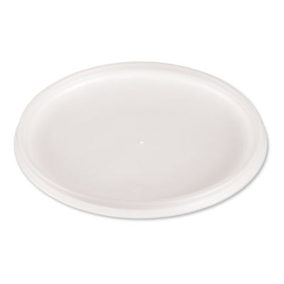 Plastic Lids For Foam Cups, Bowls And Containers, Flat With Straw Slot, Fits 6-14 Oz, Translucent, 100/pack, 10 Packs/carton