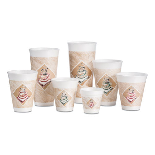 Cafe G Foam Hot/cold Cups, 16 Oz, Brown/green/white, 1,000/carton