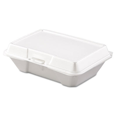 Foam Hinged Lid Containers, 1-compartment, 6.4 X 9.3 X 2.9, White, 100/pack, 2 Packs/carton