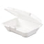 Foam Hinged Lid Containers, 1-compartment, 6.4 X 9.3 X 2.9, White, 100/pack, 2 Packs/carton