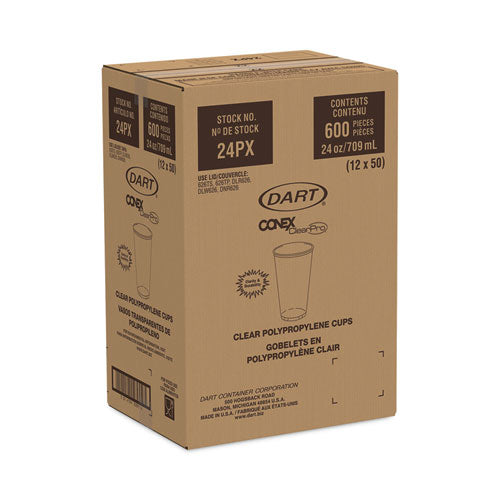 Conex Clear Cold Cups, 24 Oz, 50/bag, 12 Bags/carton