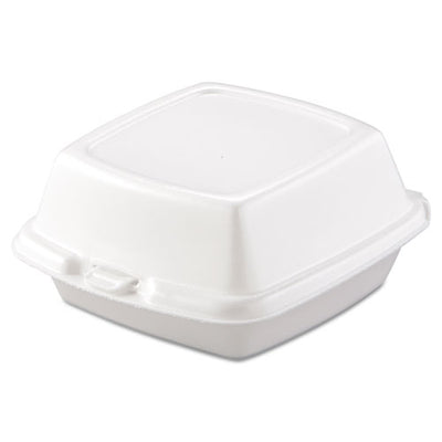 Foam Hinged Lid Containers, 6 X 5.78 X 3, White, 500/carton