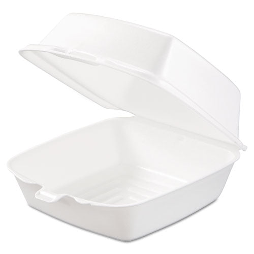 Foam Hinged Lid Containers, 6 X 5.78 X 3, White, 500/carton
