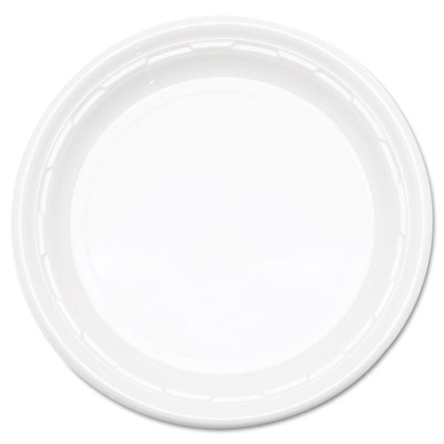Famous Service Plastic Dinnerware, Plate, 6" Dia, White, 125/pack