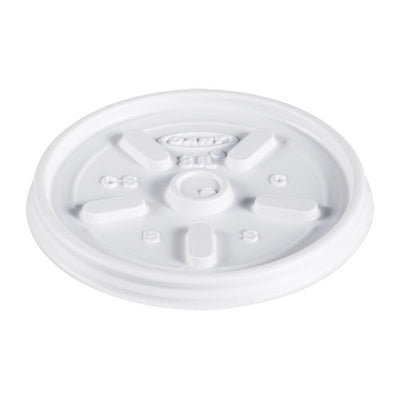 Plastic Lids, Fits 8 Oz To 10 Oz Hot/cold Foam Cups, Vented, White, 100/pack, 10 Packs/carton