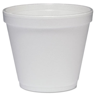 Food Containers, 8 Oz, White, Foam, 1,000/carton