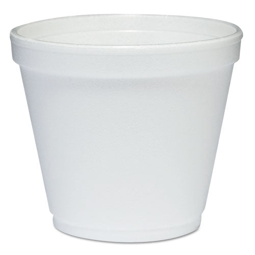 Food Containers, 8 Oz, White, Foam, 1,000/carton