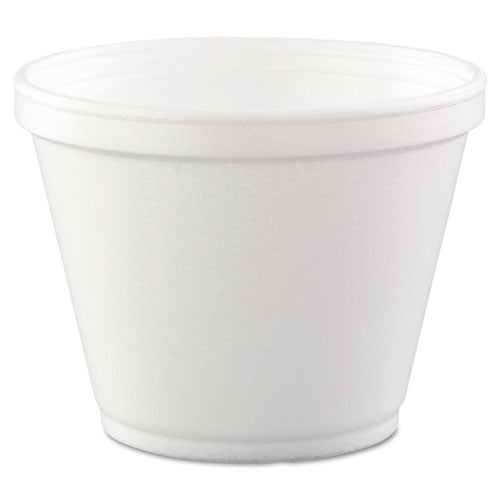 Food Containers, 8 Oz, White, Foam, 1,000/carton