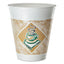 Cafe G Foam Hot/cold Cups, 8 Oz, Brown/green/white, 25/pack