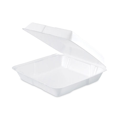 Insulated Foam Hinged Lid Containers, 1-compartment, 9.3 X 9.5 X 3, White, 200/pack, 2 Packs/carton