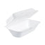 Foam Hinged Lid Container, Hoagie Container With Removable Lid, 5.3 X 9.8 X 3.3, White, 125/bag, 4 Bags/carton
