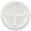 Quiet Classic Laminated Foam Plates, 3-compartment, 9" Dia, White, 125/pack, 4 Packs/carton