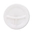 Mediumweight Foam Plates, 3-compartment, 9" Dia, White, 125/pack