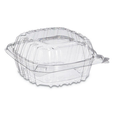 Clearseal Hinged-lid Plastic Containers, 8.25 X 8.25 X 3, Clear, Plastic, 125/pack, 2 Packs/carton