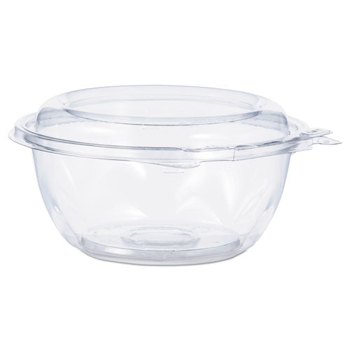 Tamper-resistant, Tamper-evident Bowls With Flat Lid, 16 Oz, 5.5" Diameter X 2.7"h, Clear, Plastic, 240/carton