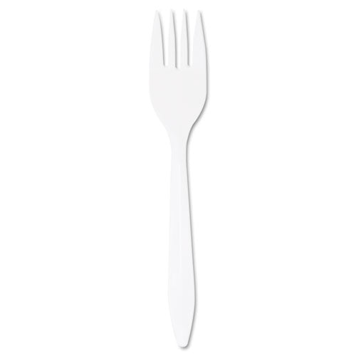 Style Setter Mediumweight Plastic Forks, White, 1000/carton