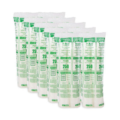 Polystyrene Portion Cups, 5.5 Oz, Translucent, 250/bag, 10 Bags/carton