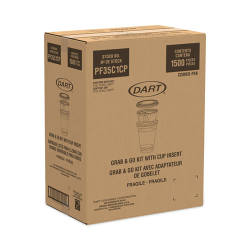 Clear Pet Cups With Single Compartment Insert, 12 Oz, Clear, 500/carton