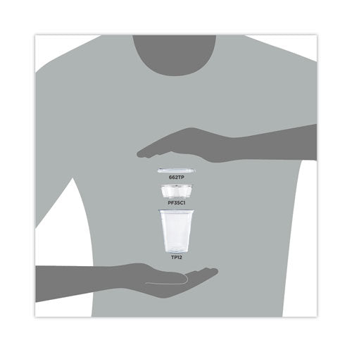 Clear Pet Cups With Single Compartment Insert, 12 Oz, Clear, 500/carton