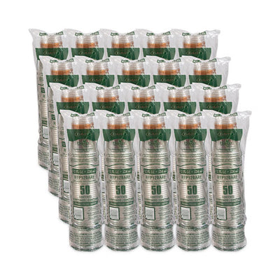 Bare Eco-forward Rpet Cold Cups, 12 Oz To 14 Oz, Leaf Design, Clear, Squat, 50/pack, 20 Packs/carton
