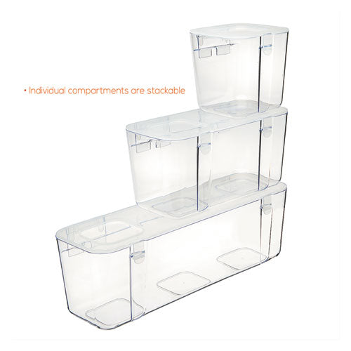 Stackable Caddy Organizer, Large, Plastic, 13.24 X 4 X 4.38, White