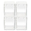 Tilt Bin Interlocking 4-bin Organizer, Plastic, 4.63 X 4.88 X 5.5, White/clear