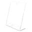 Superior Image Slanted Sign Holder With Business Card Holder, 8.5w X 4.5d X 11h, Clear